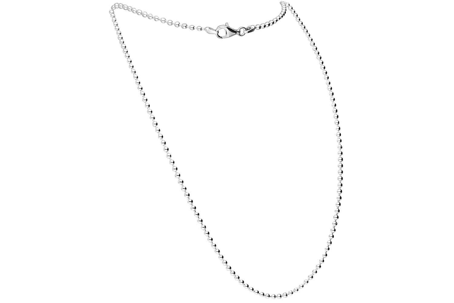 925er Silber Kugelkette rhodiniert von Piercingline